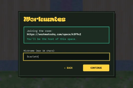 Joining a space: just a nickname, no account